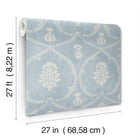 MX9644 Royal Damask Blue Astoria Wallpaper by York Wallcoverings