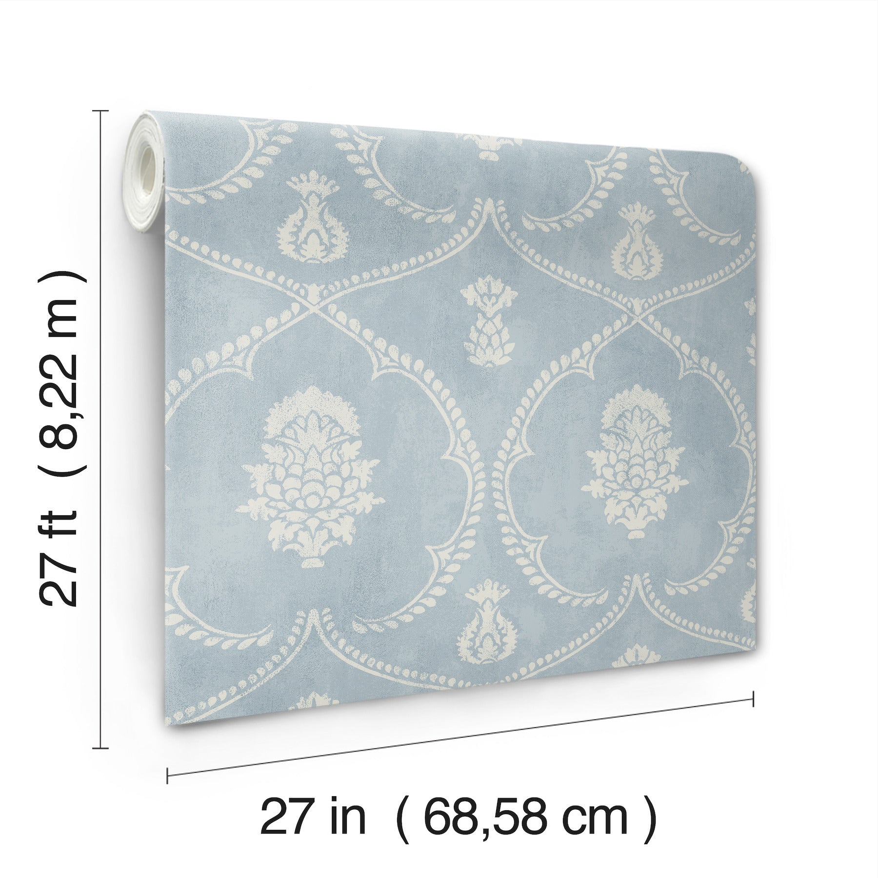 MX9644 Royal Damask Blue Astoria Wallpaper by York Wallcoverings