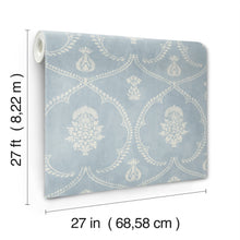 MX9644 Royal Damask Blue Astoria Wallpaper by York Wallcoverings