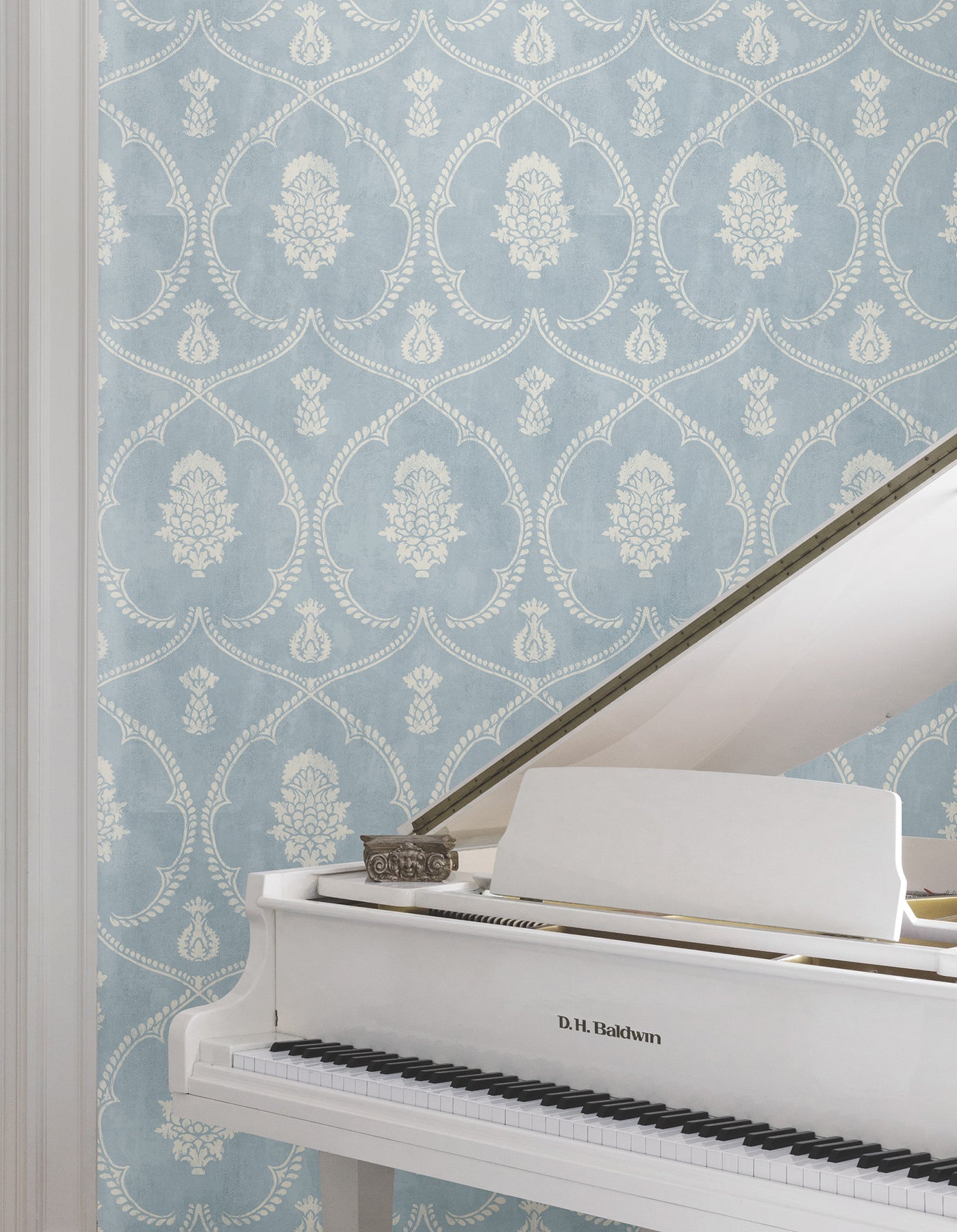MX9644 Royal Damask Blue Astoria Wallpaper by York Wallcoverings