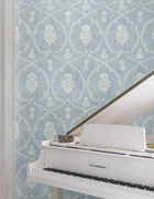 MX9644 Royal Damask Blue Astoria Wallpaper by York Wallcoverings
