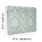 MX9645 Royal Damask Jade Astoria Wallpaper by York Wallcoverings