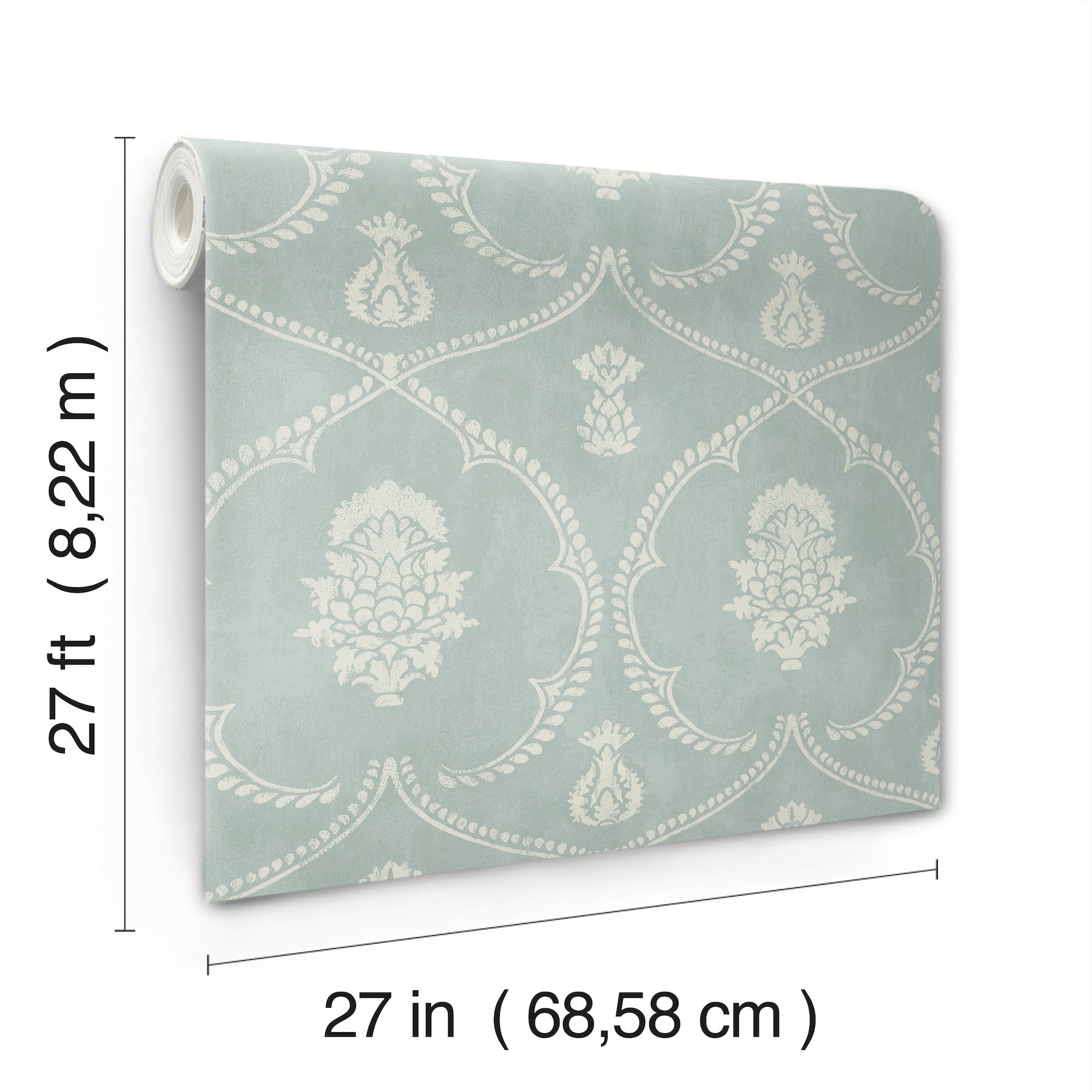 MX9645 Royal Damask Jade Astoria Wallpaper by York Wallcoverings