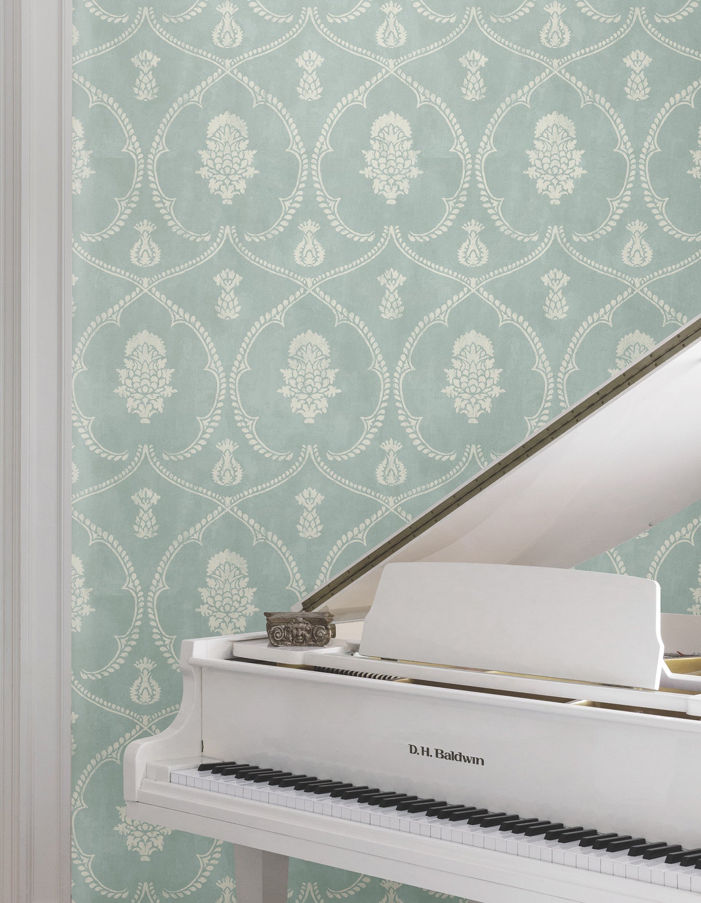 MX9645 Royal Damask Jade Astoria Wallpaper by York Wallcoverings