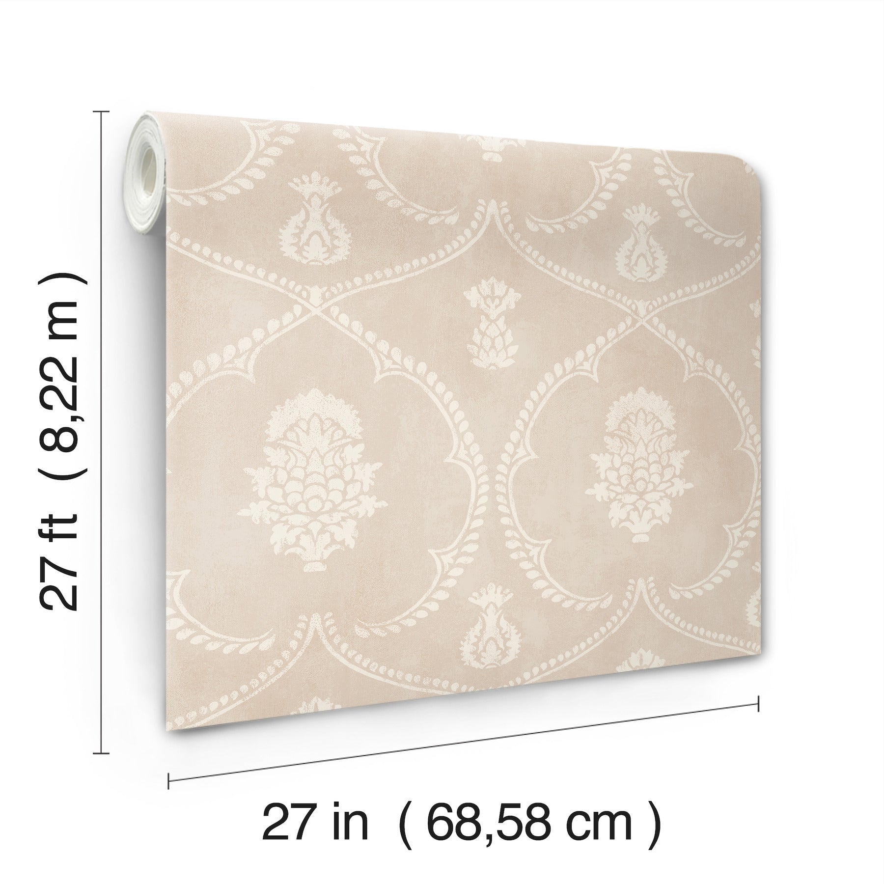 MX9646 Royal Damask Blush Astoria Wallpaper by York Wallcoverings