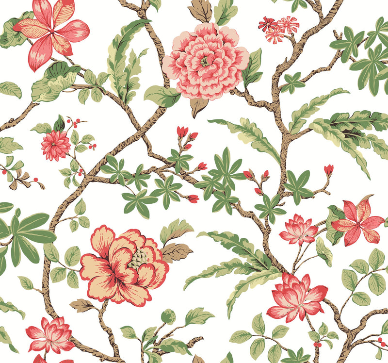 MX9651 Courtyard Botanical Rose Astoria Wallpaper by York Wallcoverings