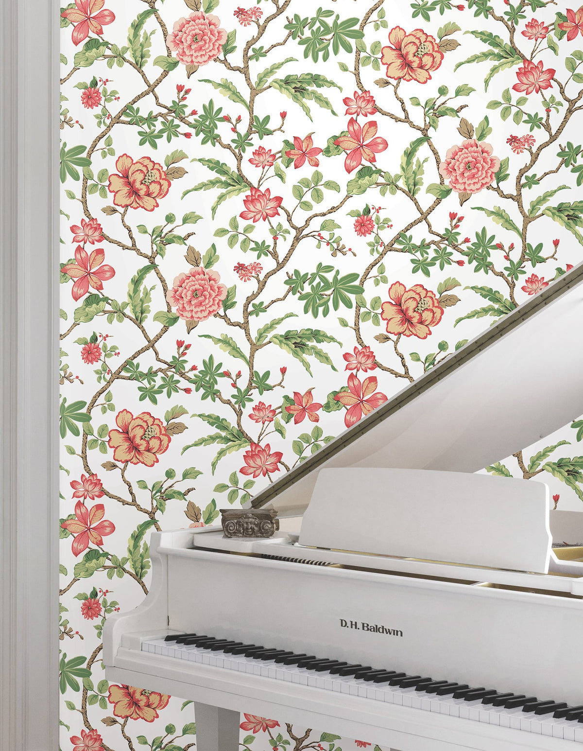 MX9651 Courtyard Botanical Rose Astoria Wallpaper by York Wallcoverings