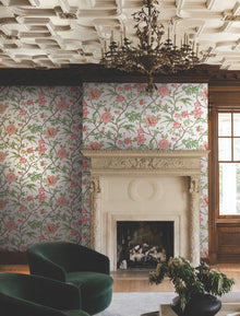 MX9651 Courtyard Botanical Rose Astoria Wallpaper by York Wallcoverings