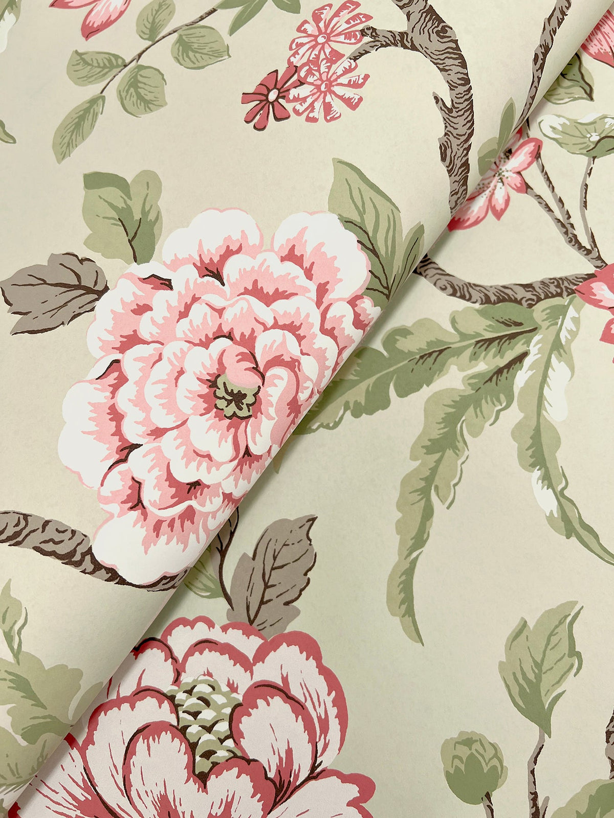 MX9653 Courtyard Botanical Pink Astoria Wallpaper by York Wallcoverings