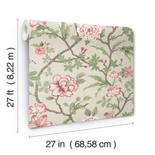 MX9653 Courtyard Botanical Pink Astoria Wallpaper by York Wallcoverings