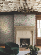 MX9653 Courtyard Botanical Pink Astoria Wallpaper by York Wallcoverings