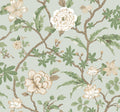 Courtyard Botanical Pale Blue Astoria Wallpaper by York Wallcoverings