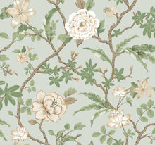 MX9654 Courtyard Botanical Pale Blue Astoria Wallpaper by York Wallcoverings