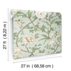 MX9654 Courtyard Botanical Pale Blue Astoria Wallpaper by York Wallcoverings