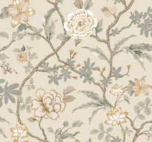 MX9655 Courtyard Botanical Neutral Astoria Wallpaper by York Wallcoverings