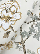 MX9655 Courtyard Botanical Neutral Astoria Wallpaper by York Wallcoverings