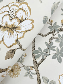 MX9655 Courtyard Botanical Neutral Astoria Wallpaper by York Wallcoverings