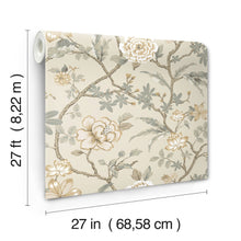 MX9655 Courtyard Botanical Neutral Astoria Wallpaper by York Wallcoverings