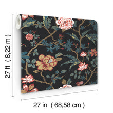 MX9656 Courtyard Botanical Scarlet Astoria Wallpaper by York Wallcoverings