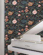 MX9656 Courtyard Botanical Scarlet Astoria Wallpaper by York Wallcoverings
