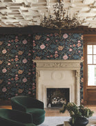 MX9656 Courtyard Botanical Scarlet Astoria Wallpaper by York Wallcoverings