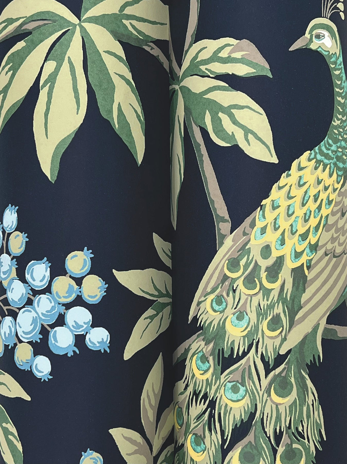 MX9661 Peacock Estate Navy Astoria Wallpaper by York Wallcoverings