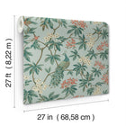 MX9663 Peacock Estate Blue Astoria Wallpaper by York Wallcoverings