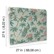 MX9663 Peacock Estate Blue Astoria Wallpaper by York Wallcoverings