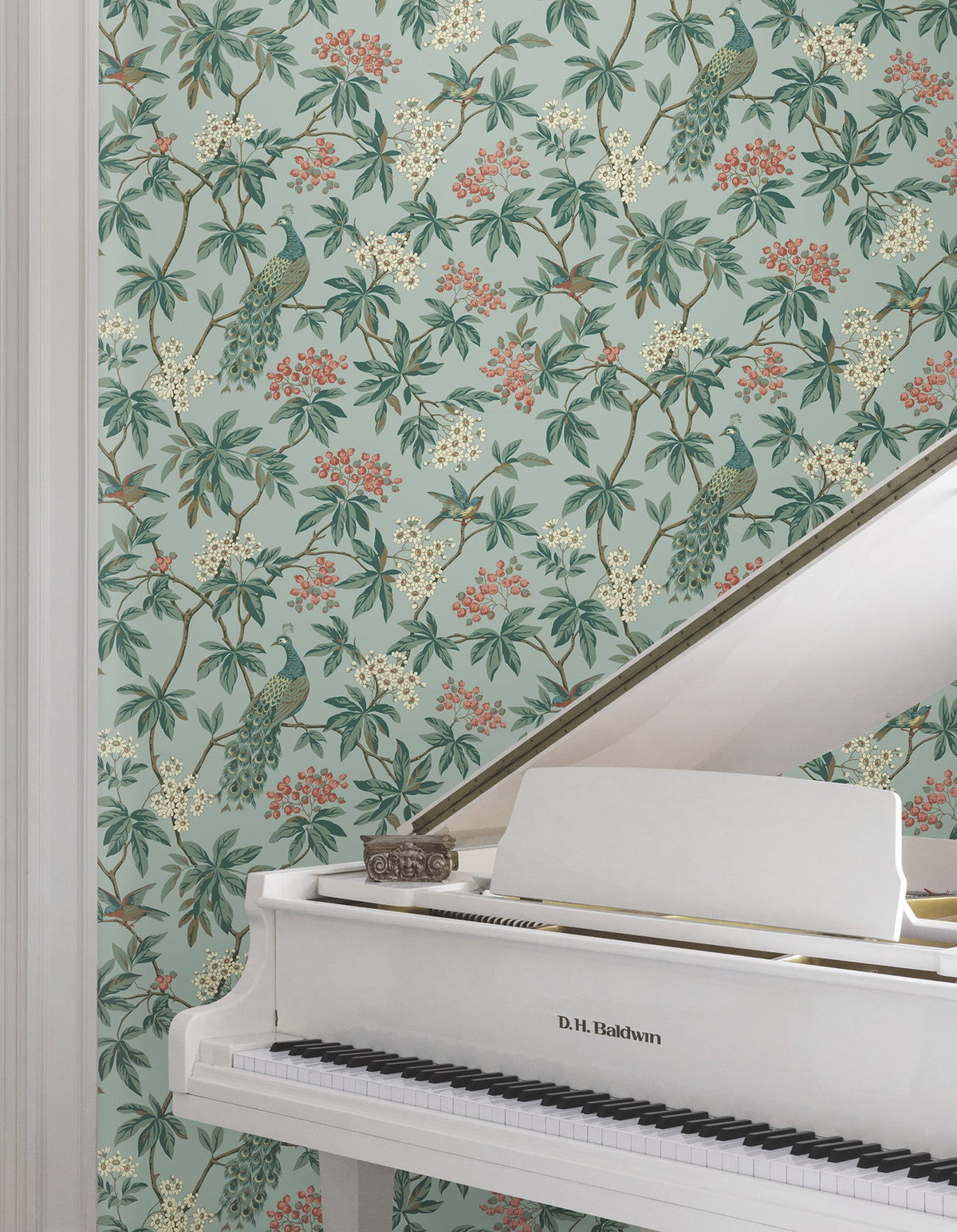 MX9663 Peacock Estate Blue Astoria Wallpaper by York Wallcoverings