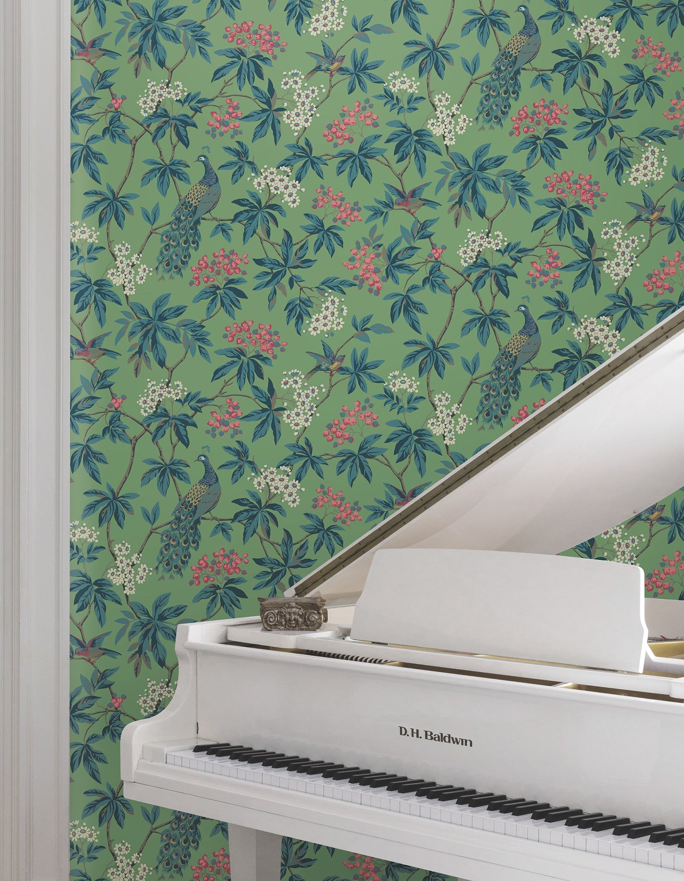 MX9664 Peacock Estate Green Astoria Wallpaper by York Wallcoverings