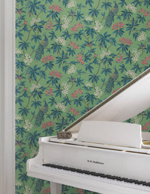 MX9664 Peacock Estate Green Astoria Wallpaper by York Wallcoverings