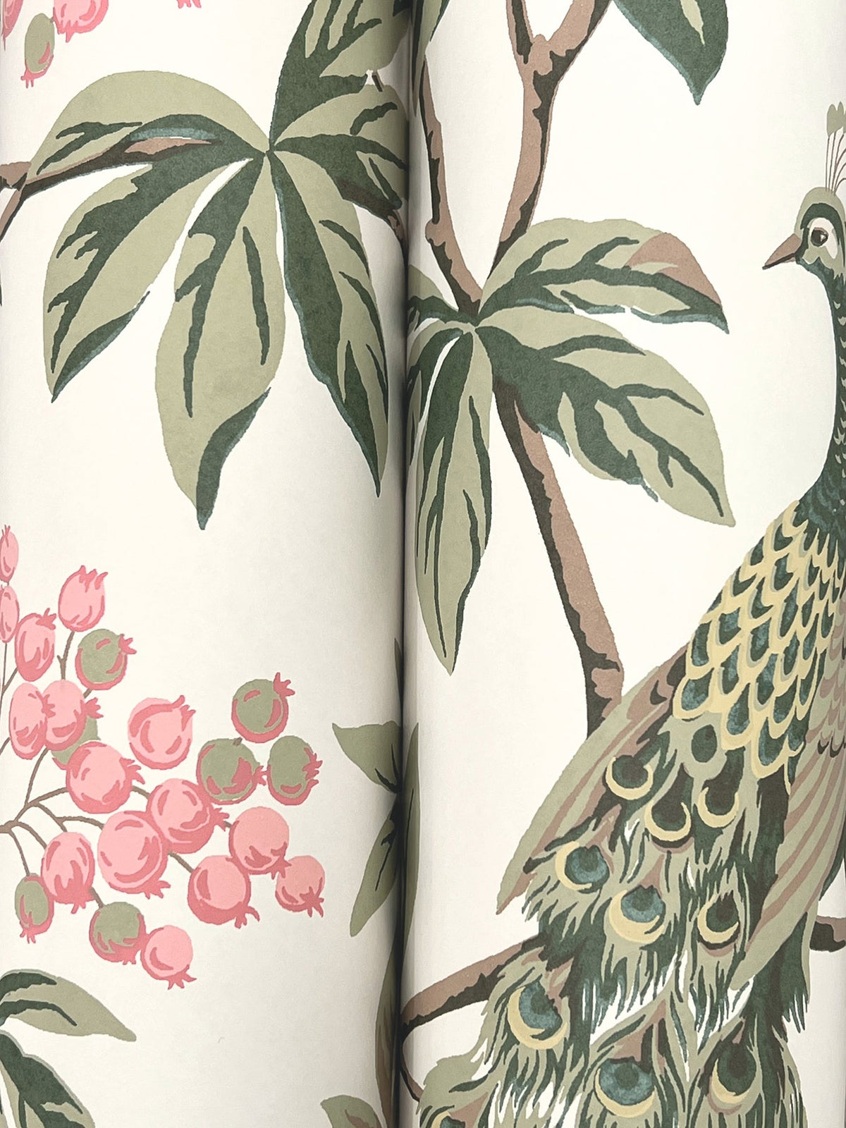 MX9665 Peacock Estate Cream Astoria Wallpaper by York Wallcoverings