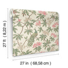 MX9665 Peacock Estate Cream Astoria Wallpaper by York Wallcoverings