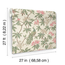 MX9665 Peacock Estate Cream Astoria Wallpaper by York Wallcoverings