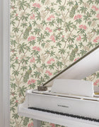 MX9665 Peacock Estate Cream Astoria Wallpaper by York Wallcoverings