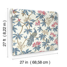 MX9666 Peacock Estate White Astoria Wallpaper by York Wallcoverings