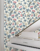 MX9666 Peacock Estate White Astoria Wallpaper by York Wallcoverings