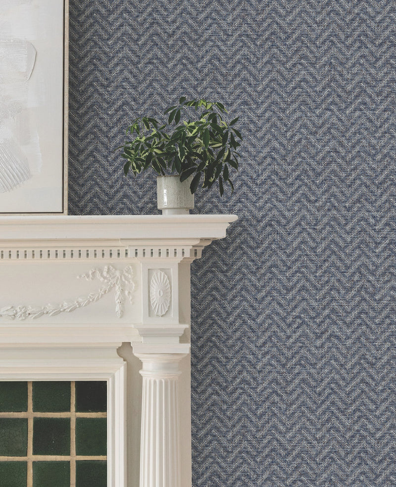 MX9675 Regent Navy Astoria Wallpaper by York Wallcoverings