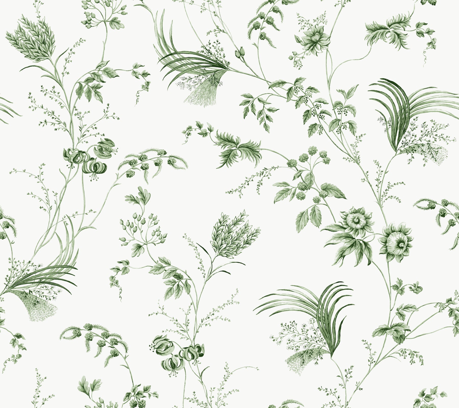 MX9680 Floral Lace Green Astoria Wallpaper by York Wallcoverings