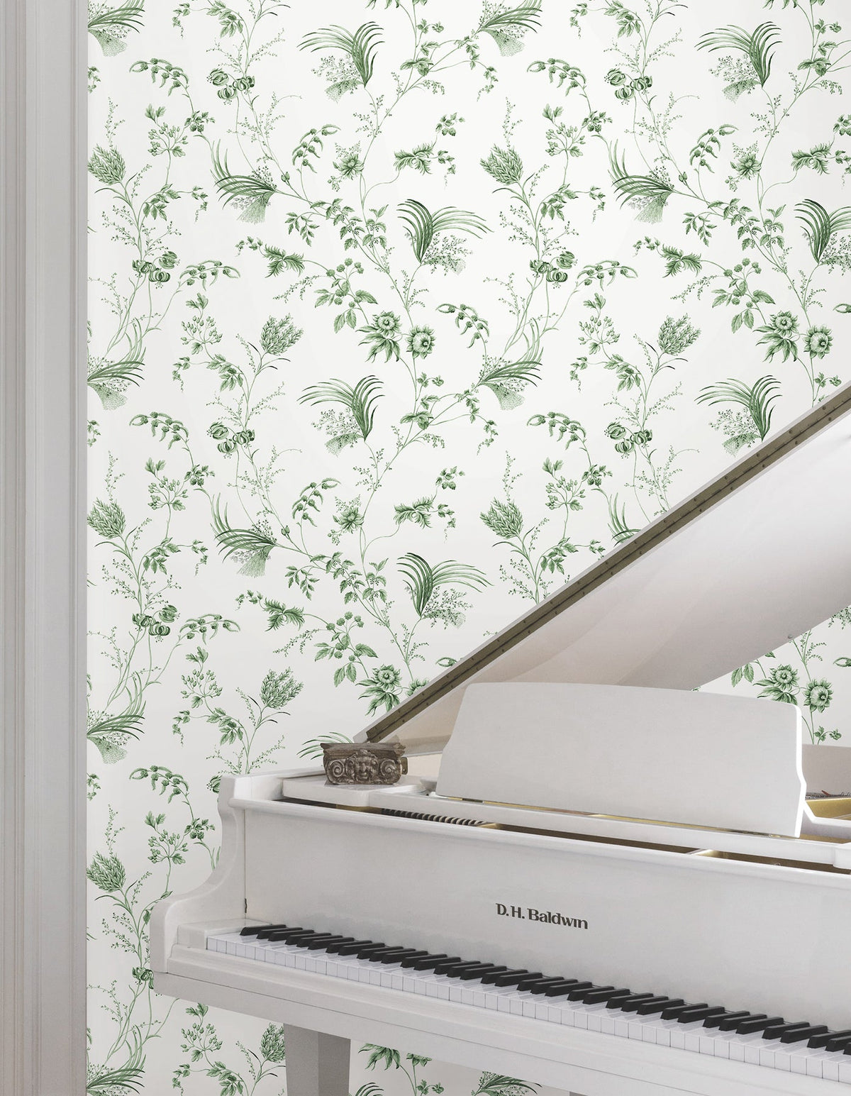 MX9680 Floral Lace Green Astoria Wallpaper by York Wallcoverings