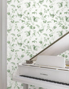 MX9680 Floral Lace Green Astoria Wallpaper by York Wallcoverings