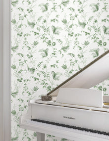 MX9680 Floral Lace Green Astoria Wallpaper by York Wallcoverings