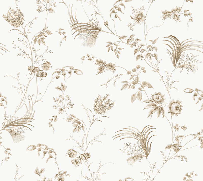 MX9681 Floral Lace Taupe Astoria Wallpaper by York Wallcoverings