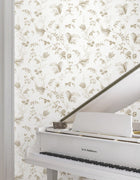 MX9681 Floral Lace Taupe Astoria Wallpaper by York Wallcoverings