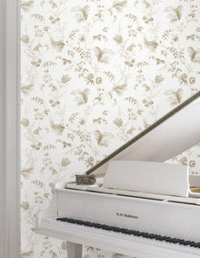 MX9681 Floral Lace Taupe Astoria Wallpaper by York Wallcoverings