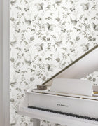 MX9682 Floral Lace Black Astoria Wallpaper by York Wallcoverings