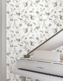MX9682 Floral Lace Black Astoria Wallpaper by York Wallcoverings