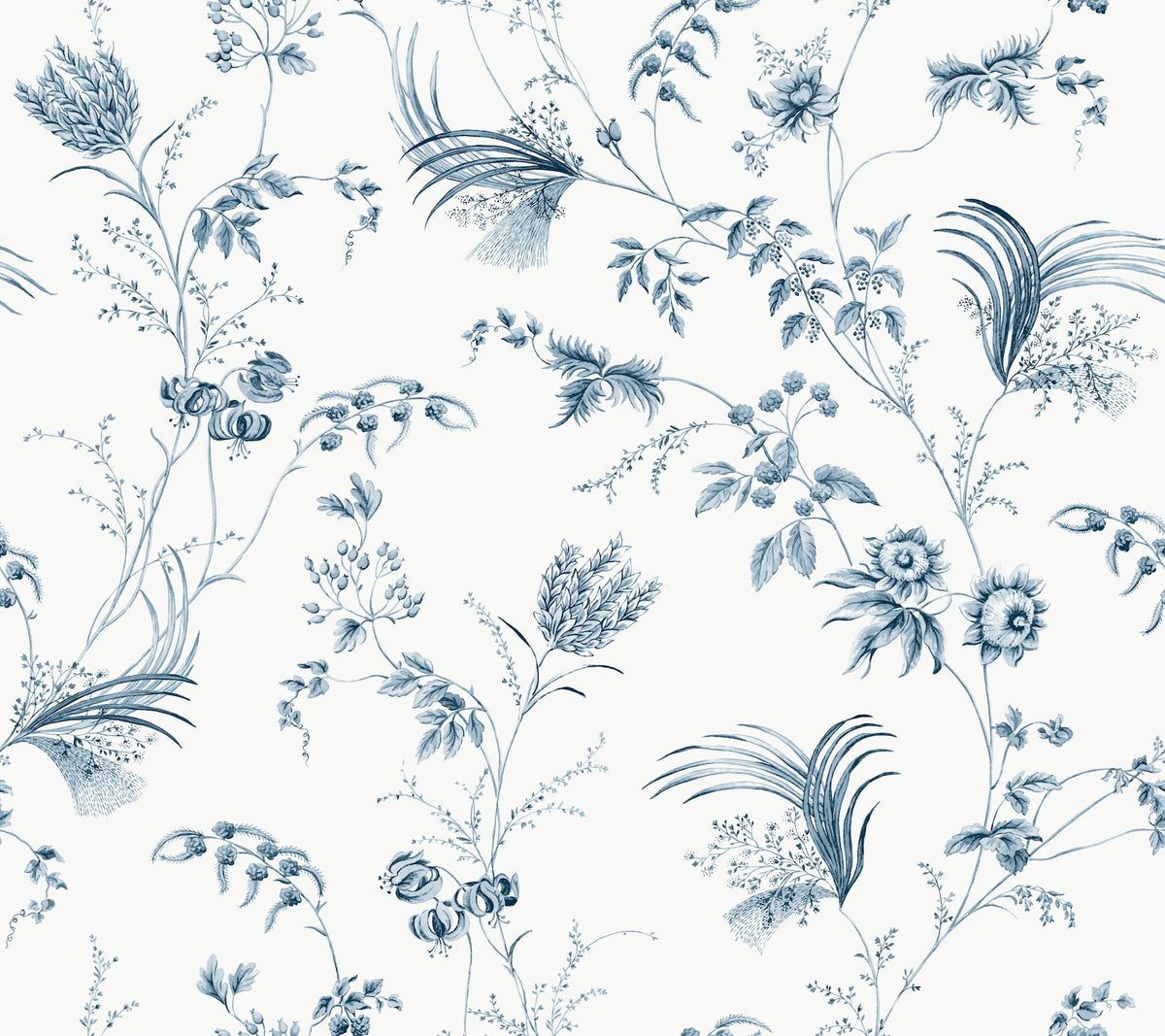 MX9683 Floral Lace Navy Astoria Wallpaper by York Wallcoverings