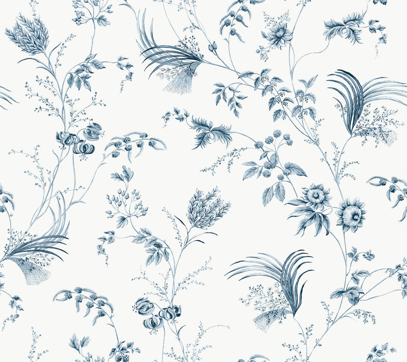MX9683 Floral Lace Navy Astoria Wallpaper by York Wallcoverings