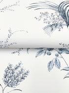 MX9683 Floral Lace Navy Astoria Wallpaper by York Wallcoverings